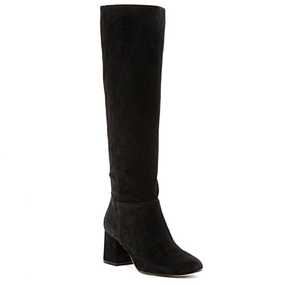 Via Spiga Mellie Black Suede Knee High Boots